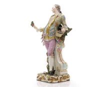 A large Meissen porcelain figure of a gentleman,