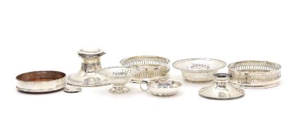 A collection of silver and silver-plated items,