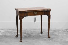 A George II mahogany card table,