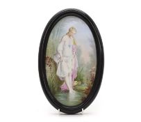 A painted porcelain plaque,