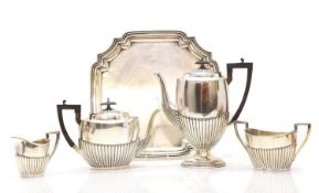 A silver tea and coffee service,