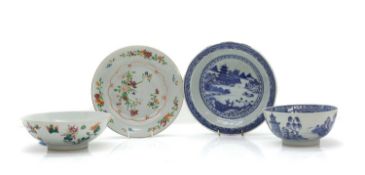 Four Chinese porcelain dishes,