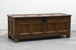 An oak panelled coffer,