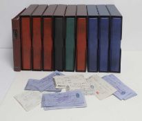 An extensive collection of cheques,