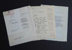 Signed letters from Osbert Lancaster & Sir Francis Meynell: