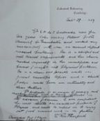 RUTHERFORD, Ernest (Baron): Two Autograph letters Signed: