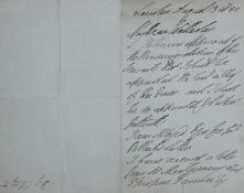 Wellington (Duke of). Autograph letter signed, to his brother: