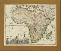 HOMANN, J P: Two Maps: 1- [Africa] Accuratissima Totius Africae Tabula