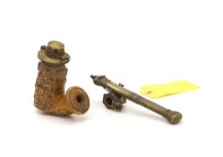 A carved Meerschaum pipe bowl,