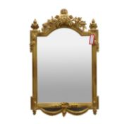 A large giltwood mirror,