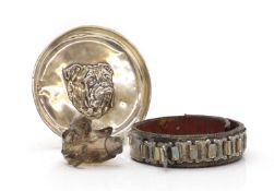 A collection of dog related items,