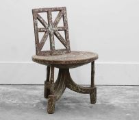 An unusual African hardwood chair,