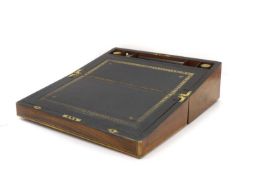 A Victorian walnut and brass bound writing slope,