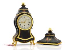 An 18th century style black lacquer cased bracket timepiece,