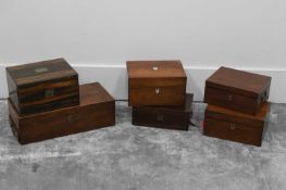 A collection of Victorian boxes,