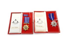 An M.S.M gilt metal medal