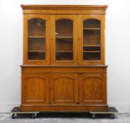 A Victorian oak library bookcase