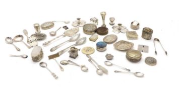 A collection of silver and plated items,