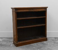 A Victorian oak open bookcase,
