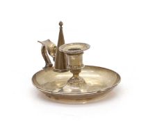 A Victorian silver chamber stick,