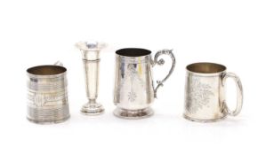 A collection of silver items,