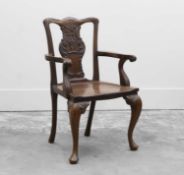A mahogany hall chair,