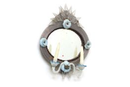 A pair of circular Murano glass wall girandoles,