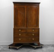 A George III mahogany linen press,