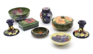A collection of Moorcroft pottery,