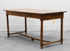 A fruitwood vernacular farmhouse table,