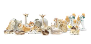 A collection of USSR/Russian ceramic porcelain figurines,