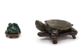 A hardstone model of a turtle,