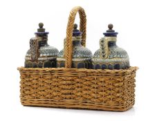 A Doulton Lambeth stoneware decanter set,