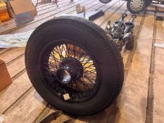 A Rolls-Royce 20/25 wire wheel and tyre,