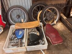 A collection of BSA motorcycle parts,