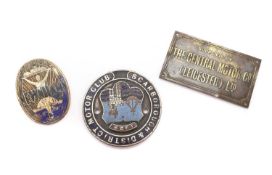 A 'Scarborough & District Motor Club' member's car badge,