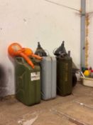 Three jerrycans,