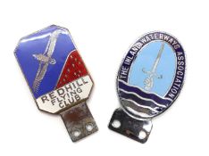 A 'Redhill Flying Club' member's car badge,