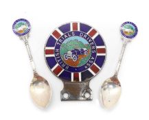 A British Trials Drivers' Association pre-war member's car badge,