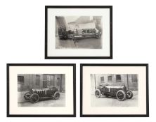 A selection of framed motoring-interest images,