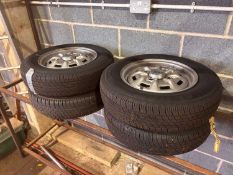 A set of four Lancia Fulvia steel wheels,