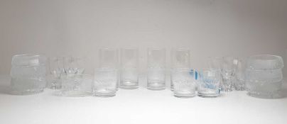 A collection of Scandinavian glass tableware,