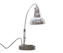 An American chrome desk lamp,