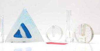 A collection of glass items,