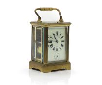 A fine French brass repeater carriage clock,