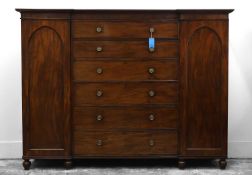 A Regency mahogany wardrobe,