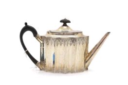 A George III silver teapot,