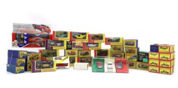 A collection of Matchbox yesteryear toy cars,