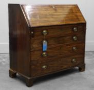 A Georgian mahogany bureau,