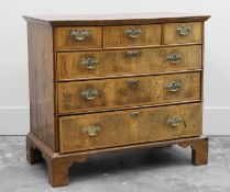 A Queen Anne walnut chest of drawers,
